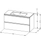 Riho Spring Dew Waschtisch mit Waschtischunterschrank Set 3 - 100 cm Skizze und