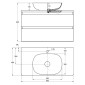 Treos Badmöbel Waschtisch mit Unterschrank - 90 cm Skizze