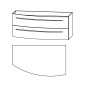Puris Crescendo Waschtischunterschrank links 120 cm Skizze