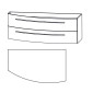 Puris Crescendo Waschtischunterschrank links 140 cm Skizze
