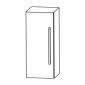 Puris Kera Plan Highboard - 40 cm, mit 1 Tür, 2 Glasfachböden Skizze