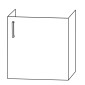 Puris Kera Plan Waschtischunterschrank - 37 cm, 1 Tür, für Geberit Acanto 400
