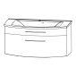 Puris Speed Badmöbel Set 17 Waschtisch mit Unterschrank 80 cm Skizze