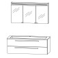 Puris Star Line Badmöbel Set mit Spiegelschrank 120 cm Skizze
