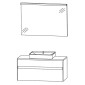 Puris Unique Badmöbel Set 1 - 100 cm mit Flächenspiegel Skizze