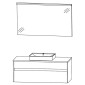 Puris Unique Badmöbel Set 3 - 120 cm mit Flächenspiegel Skizze