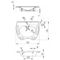 Avenarius Free Living Waschtisch - Waschbecken - 70 cm, mit Überlauf Skizze