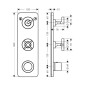 Axor Citterio Thermostat Unterputz 380/120 für 2 Verbraucher Skizze