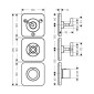 Axor Citterio Thermostat Unterputz für 3 Verbraucher mit Rosetten Skizze