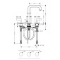 Axor Citterio Waschtischarmatur 170 mit Auslauf 140 mm, Hebelgriffen Skizze