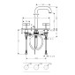 Axor Citterio Waschtischarmatur 170 mit Auslauf 140 mm, Kreuzgriffen Skizze