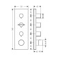 Axor Starck Thermostat Unterputz 360/120 für 3 Verbraucher in chrom Skizze