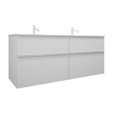 Burgbad Fiumo Doppelwaschtisch mit Unterschrank Set 142 cm