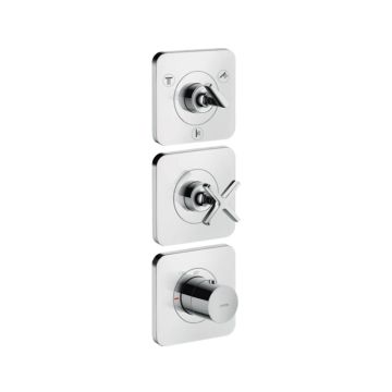 Axor Citterio Thermostat Unterputz für 3 Verbraucher mit Rosetten