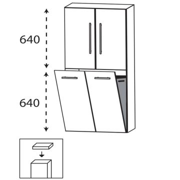 Laguna Ergänzungsschrank Mittelschrank - 60 cm Skizze