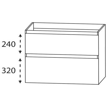 Laguna Reflex Waschtischunterschrank - 70 cm Skizze