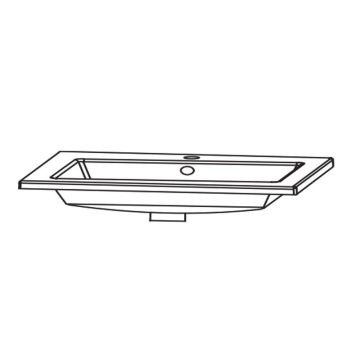 Laguna Highline 150 Möbelwaschtisch / Keramik Ibiza - 82 cm Skizze