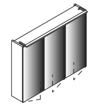 Lanzet Spiegel Spiegelschrank - 80 cm Skizze
