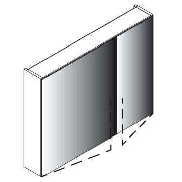 Lanzet Spiegel Spiegelschrank L0 - 90 cm Skizze
