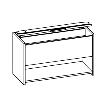 Pelipal Neutrale EInzelmöbel Sitztruhe 63 cm Skizze