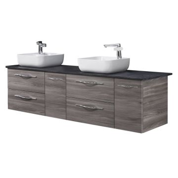 Pelipal PCON Aufsatzbecken mit Waschtischplatte und Unterschrank 190 cm