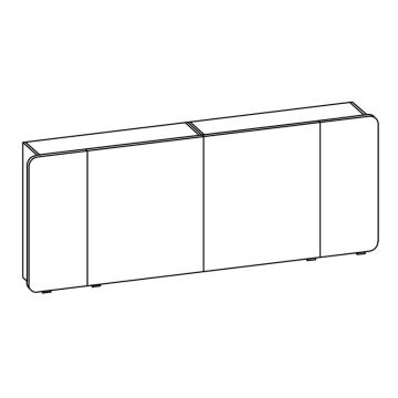 Pelipal Spiegelschrank 180 cm Skizze