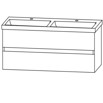 Puris Kera Plan Waschtisch mit Unterschrank - 122 cm Skizze