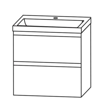 Puris Kera Plan Waschtisch mit Unterschrank - 62 cm Skizze