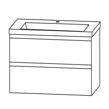 Puris Kera Plan Waschtisch mit Unterschrank - 92 cm Skizze