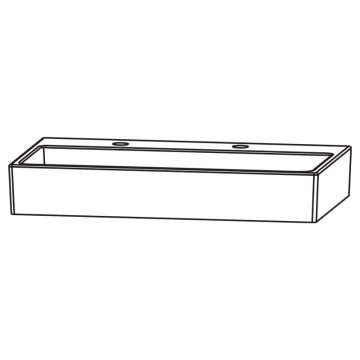 Puris Kera Plan Keramik Aufsatzwaschtisch Squared weiß 102 cm Skizze