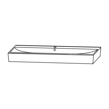 Puris Kera Plan Keramik Aufsatzwaschtisch K-Line weiß 101 cm Skizze