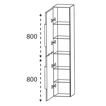 Puris Modern Life Hochschrank 40 cm Skizze