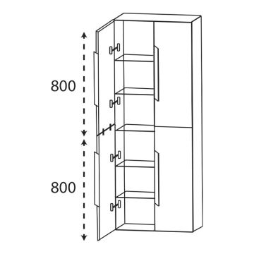 Puris Modern Life Hochschrank 60 cm Skizze