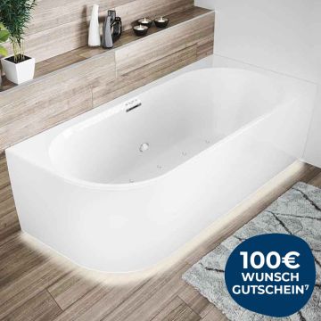 Riho Badewannen Eck-Badewanne Desire Corner Links mit Sparkle Mood System, Ambi