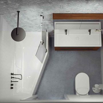 Riho Badewannen Raumspar-Badewanne Rethink Space Links - Acryl - 180 x110 cm, 29