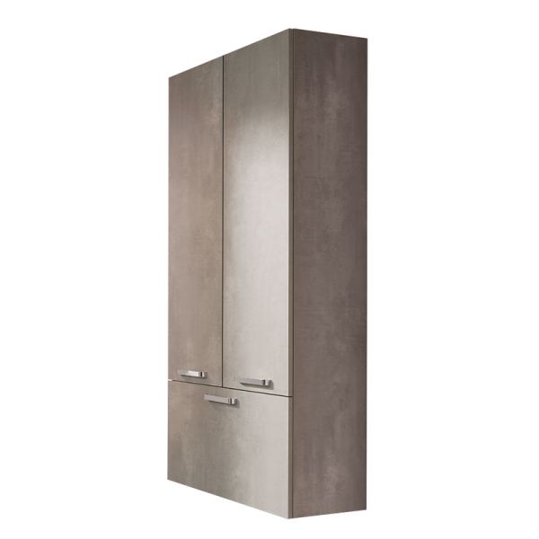 Badea Ergänzungsmöbel Hochschrank - 70 cm, 2 Türen, 1 Auszug, 3 Glaseinlegeböden