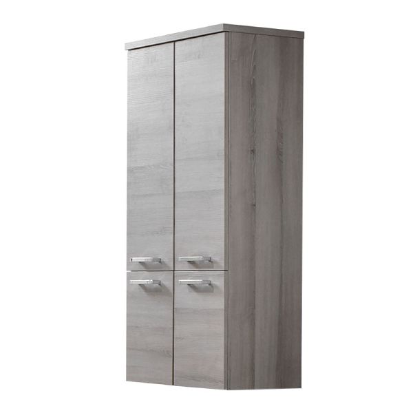 Badea Mittelschrank 70 cm, 4 Türen, 3 Glaseinlegeböden, Abdeckplatte