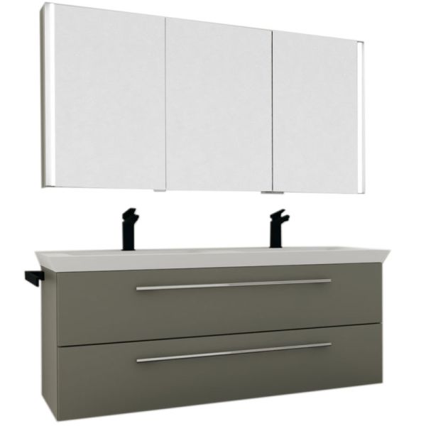 b collection b brace Badmöbel Set - 126 cm, Spiegelschrank