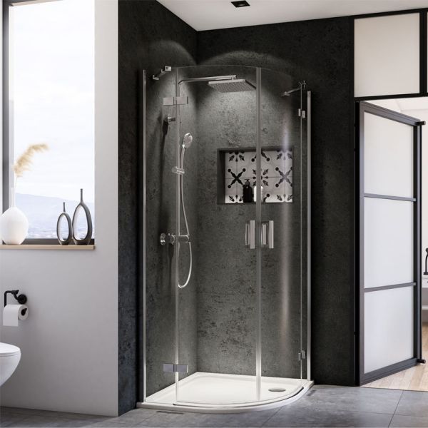 Breuer Panorama Viertelkreisdusche / Runddusche Radius 55 cm, 80 x 80 cm