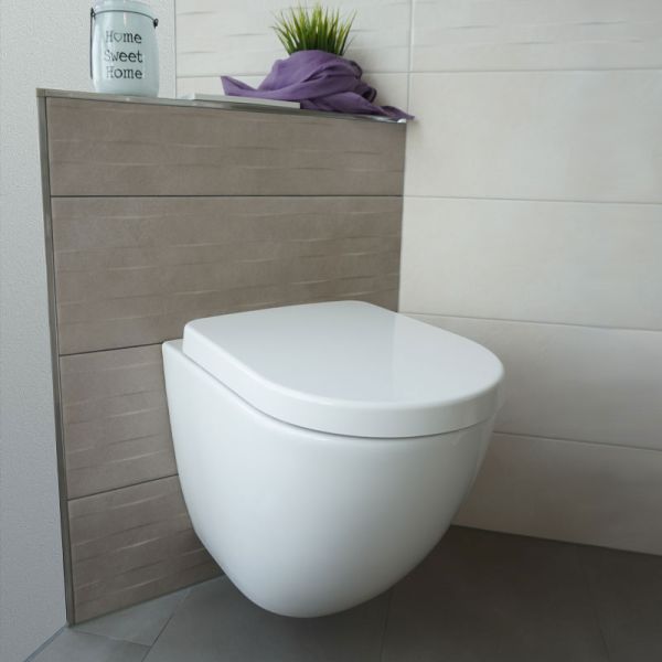 badshop.de Premium Design WC-Set - Tiefspüler, spülrandlos, weiß Ambiente