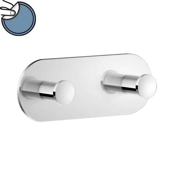 badshop.de Design Haken - Hakenleiste Doppelter Badetuchhaken chrom