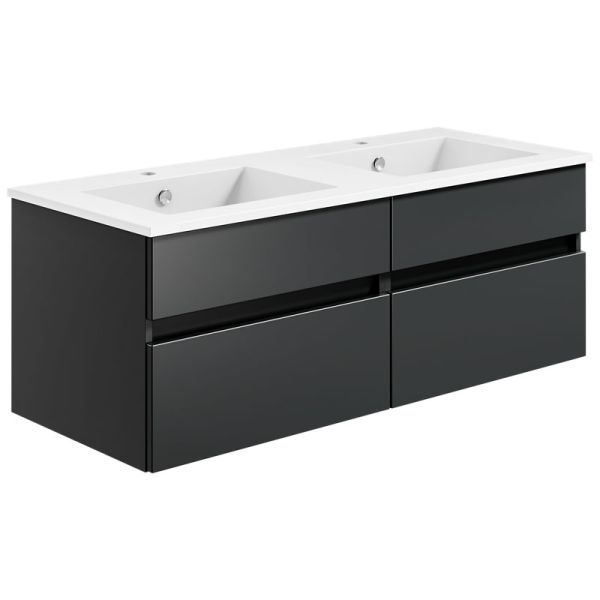 badshop.de Aurora Badmöbel Set 122 cm, Unterschrank Profilansicht