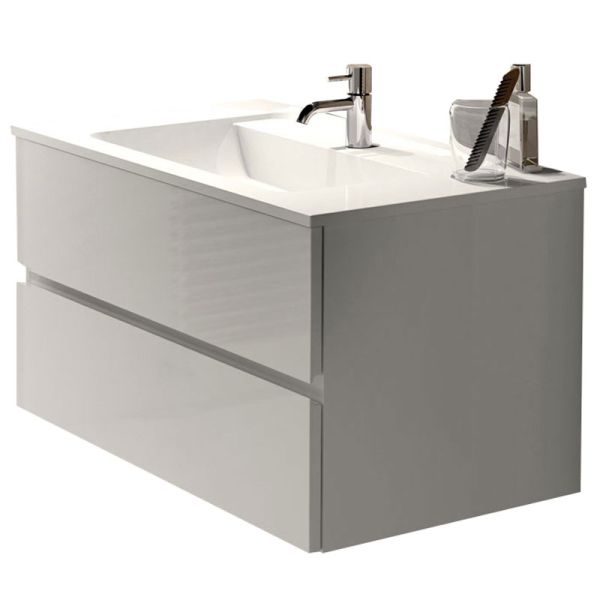 Burgbad Bel Mineralguss-Waschtisch mit Unterschrank 81 cm