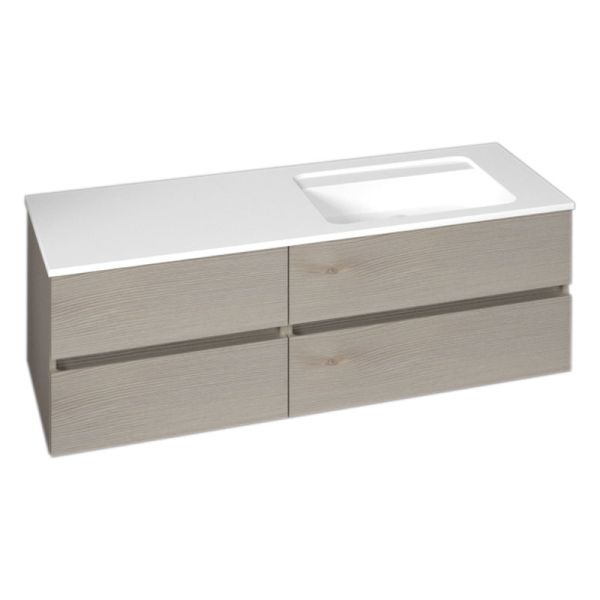 Burgbad Bel Mineralguss-Waschtisch mit Unterschrank 142 cm