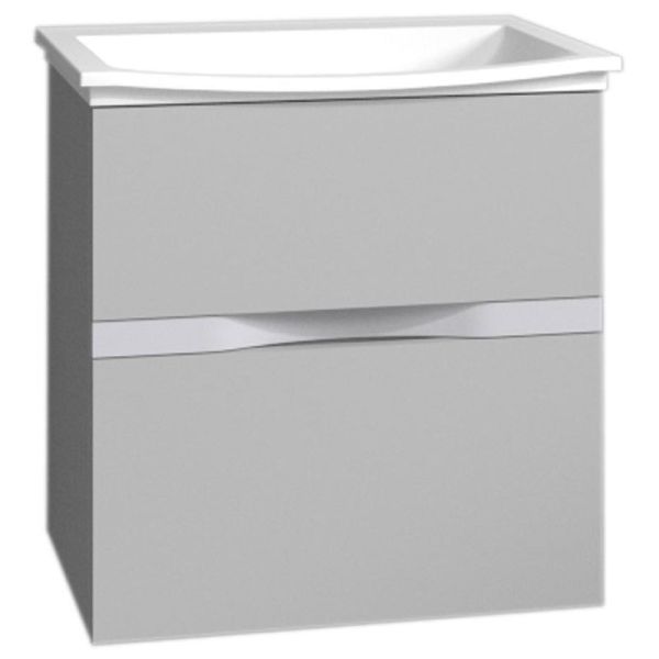 Burgbad Orell Mineralguss-Waschtisch und Unterschrank 63 cm