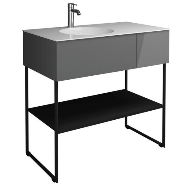 Burgbad Coco Waschtisch mit Unterschrank Set 2 - 91 cm links