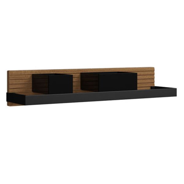 Burgbad Fiumo Wandbord 60 cm - Schwarz/Tectona