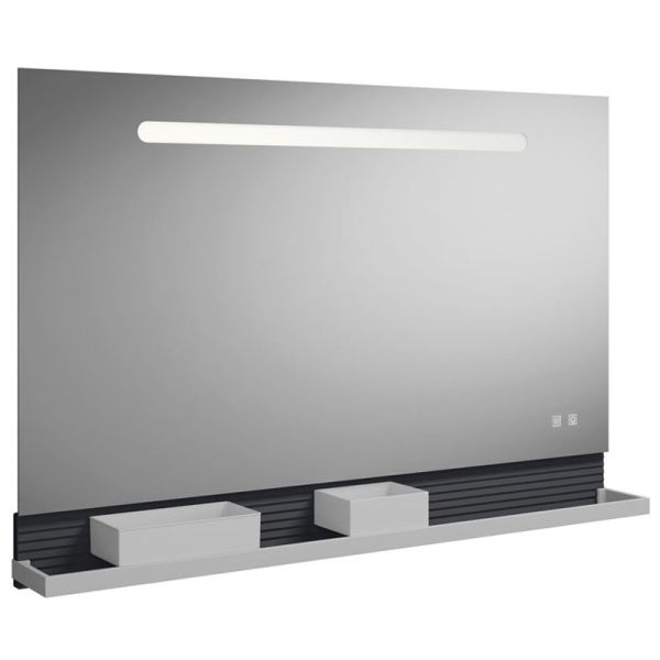 Burgbad Fiumo Flächenspiegel 120 cm Graphit / Weiß