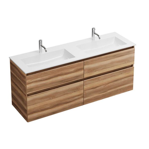 Burgbad LIN20 Doppelwaschtisch mit Unterschrank Set 142 cm