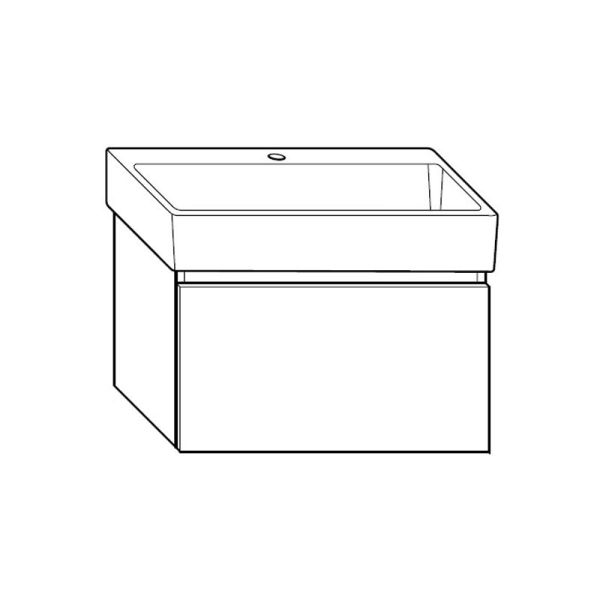 Burgbad LIN20 Waschtisch mit Unterschrank Set 63 cm Skizze